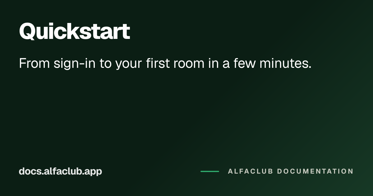 Quickstart | Alfa Club Docs